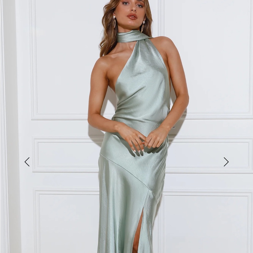 Hello Molly Blue Neck Wrap Gown - Picture 8 of 8